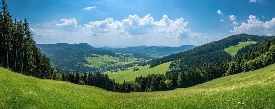 Granes Wald Panorama im Sommer