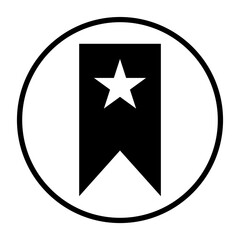 Lesezeichen Icon in schwarzem Kreis -  Merkliste Symbol