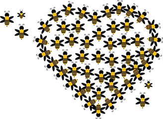 Love shape bee vector file download | Any changes can be possible