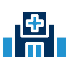 Fototapeta premium Hospital Blue Color Icon