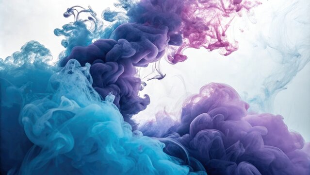 Moody abstract art featuring swirling clouds of blue and purple ink, swirly, moody, abstract