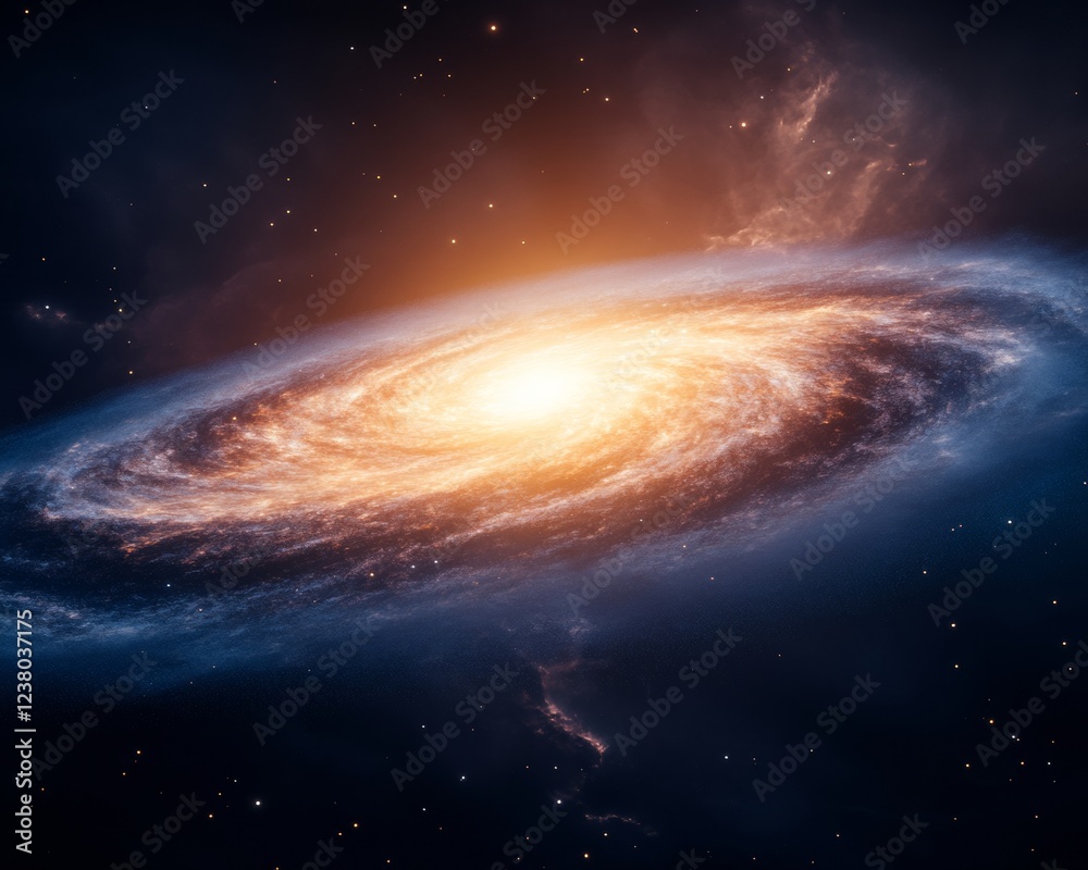 Aufkleber celestial simplicity dynamic spiral galaxy visualization with cosmic dust textures - engaging astron
