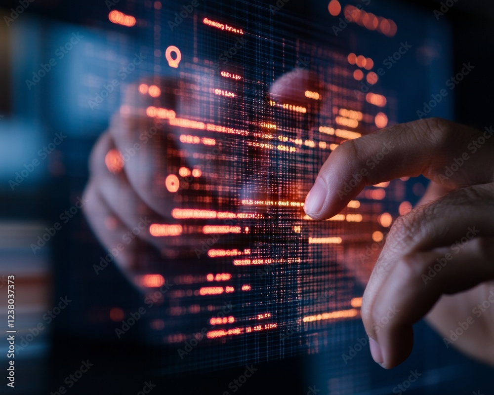 Aufkleber Dynamic Cybersecurity Interface Interactive Virtual Graph with Floating Digital Locks - Advanced Tech Display for Security Management and Threat Detection in Modern Workspaces