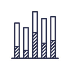 Illustration of a stacked column chart with segmented bars representing data distribution.