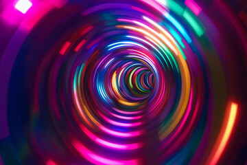 Obraz premium Vibrant swirling colors create a mesmerizing tunnel effect with intricate patterns and depth