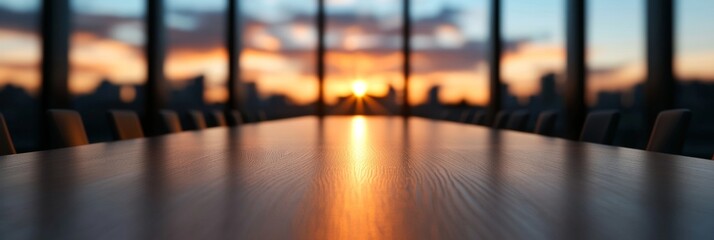 Contemporary Minimalist Conference Room Sleek Wooden Table with Integrated Tech for Dynamic Meetings - Professional Business Hub and Innovation in Corporate Collaboration