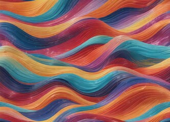 Obraz premium Multicolored wave pattern in a seamless design, trendy, texture, art, repetition, vibrant