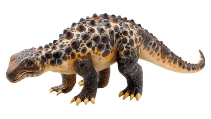 Obraz premium 3D Ankylosaurus Model with Club Tail, isolated on white, featuring transparent background for versatile use and clear visibility