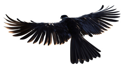 Obraz premium Microraptor in Flight, Dynamic 3D representation of a Microraptor soaring, set against a clean white backdrop, transparent format for versatile use