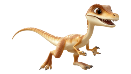 Dynamic Velociraptor 3D Model, intricately designed, showcasing fierce posture, ideal for animations and digital projects, transparent backdrop.