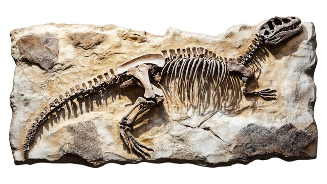 Dinosaur Fossil Icon, flat design, isolated on white, transparent background, ideal for educational and thematic uses