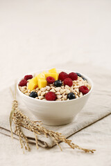 Grain cereal with various fruits