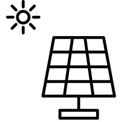 Solar Energy Line Icon Style