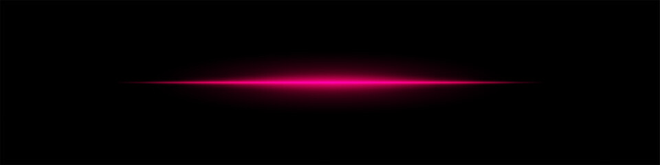 A vibrant red light streak glows against a dark black background, creating a futuristic and high-tech abstract visual effect.