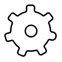 Cogwheel Line Icon Style