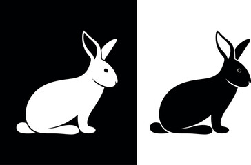 Easter bunny logo. Isolated Easter bunny on white background