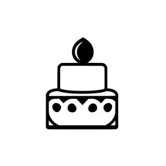 Naklejka premium A Delightful Cake with a Candle: A Simple, Delicious Birthday Treat