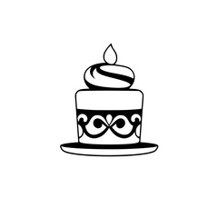 A delectable cake with a lit candle, a delightful dessert for any celebration. Perfect for birthdays, anniversaries, or any special occasion.