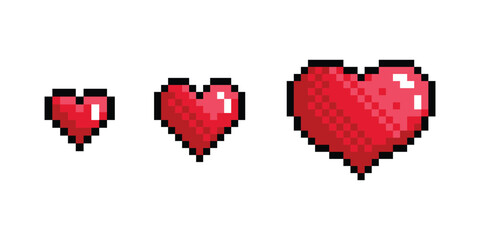 heart vector valentine pixels icon logo cartoon character symbol doodle illustration symbol clip art red isolated