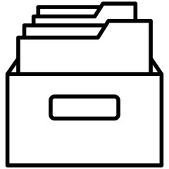 File Drawer Line Icon Style