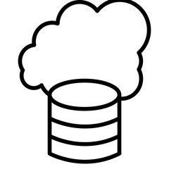 Cloud Data Line Icon Style