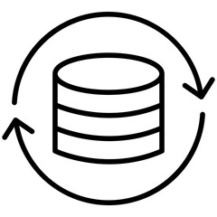 Data Backup Line Icon Style