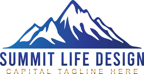 mountain peak. Emblem for tour operators, Travel Agencies, Adventure VECTOR LOGO DESIGN