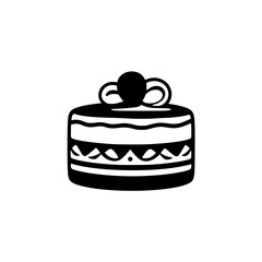 A delectable cake, perfect for birthdays or any special occasion. This image showcases a rich, layered cake adorned with a charming bow, capturing the essence of sweetness and celebration.