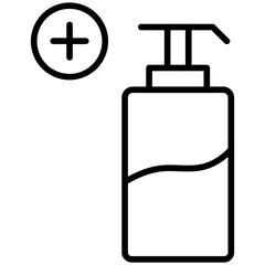 Hand Sanitizer Line Icon Style