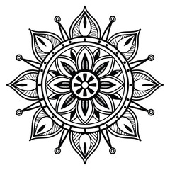 MANDALA DESIGN BLACK AND WHITE COLORE