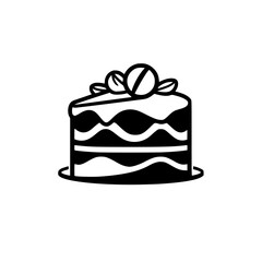 A delectable slice of layered cake, adorned with creamy frosting and delightful toppings. This image is perfect for food blogs, bakeries, and dessert lovers.