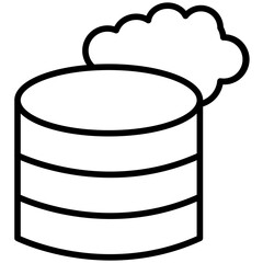 Data Storage Line Icon Style