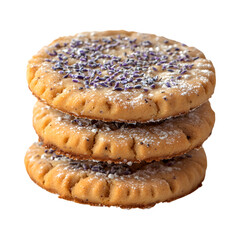 Lavender and Honey Cookies Stack Isolated on Transparent Background