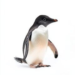 Obraz premium Adelie Penguin isolated on white background for wildlife marketing campaigns