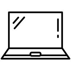 Laptop Line Icon Style
