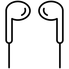 Earphones Line Icon Style