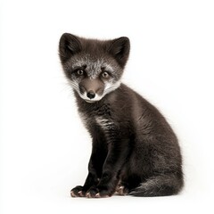 Fototapeta premium Arctic Fox on White Background for Wildlife and Nature Marketing
