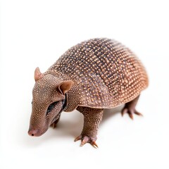 Obraz premium Armadillo isolated on white background for wildlife and nature marketing campaigns