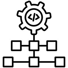 Algorithm Line Icon Style