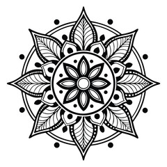 MANDALA DESIGN BLACK AND WHITE COLORE