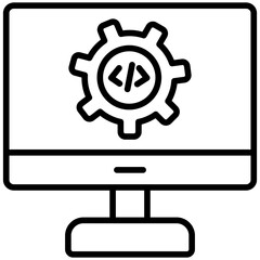 Code Settings Line Icon Style