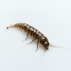 Fototapeta premium Caddisfly Larva Isolated on White Background for Educational Content