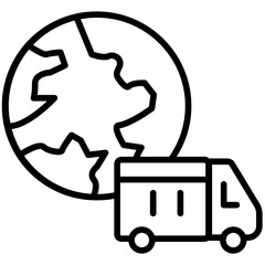 Global Delivery Line Icon Style
