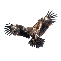 Fototapeta premium Condor Isolated on White Background for Wildlife Documentaries