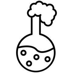 Chemical Reaction Line Icon Style