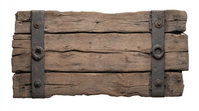 Rustic Heavy Oak Plank Wooden Door with Iron Hardware for Authentic Appeal