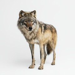 Obraz premium Dire Wolf Isolated on White Background for Wildlife Conservation Awareness