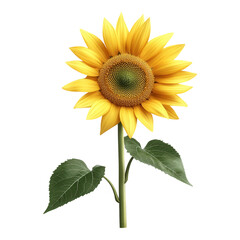 Obraz premium Vibrant sunflower with bright yellow petals, detailed texture, transparent background, ideal for graphic design and digital projects
