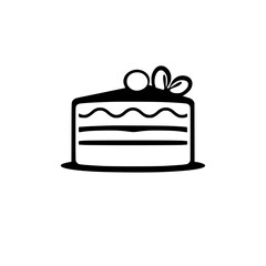 A delectable slice of layered cake, adorned with creamy frosting and delightful toppings. Perfect for birthdays, anniversaries, or any sweet celebration!