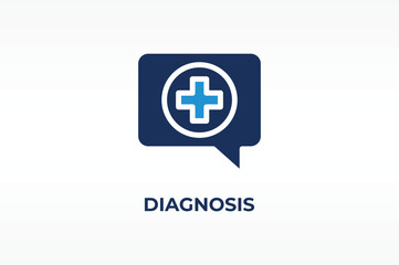 DIAGNOSIS vector, icon or logo sign isolated symbol illustration